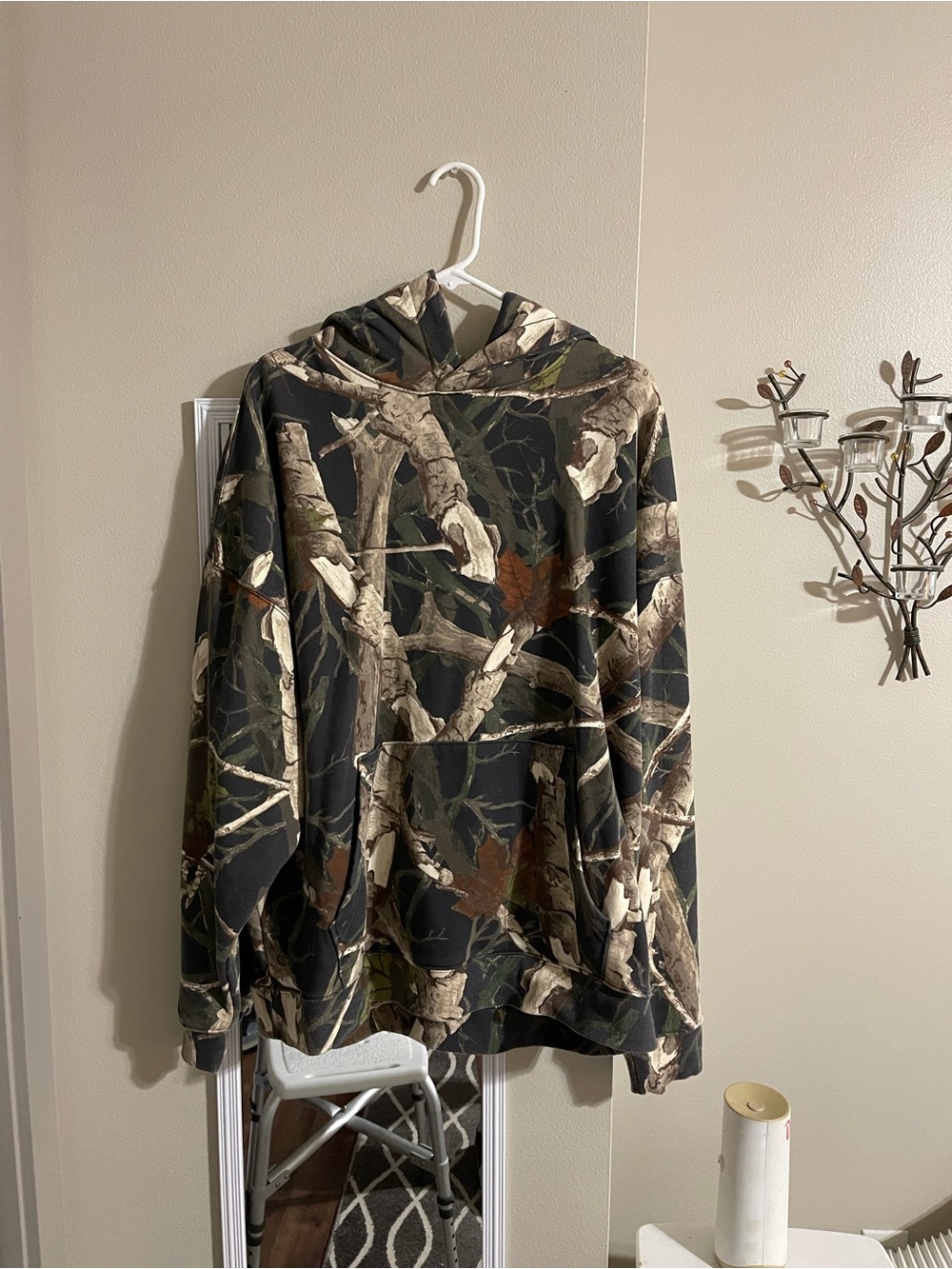 Camo Tree-Branch Hooded Sweatshirt - Black, Brown, Green